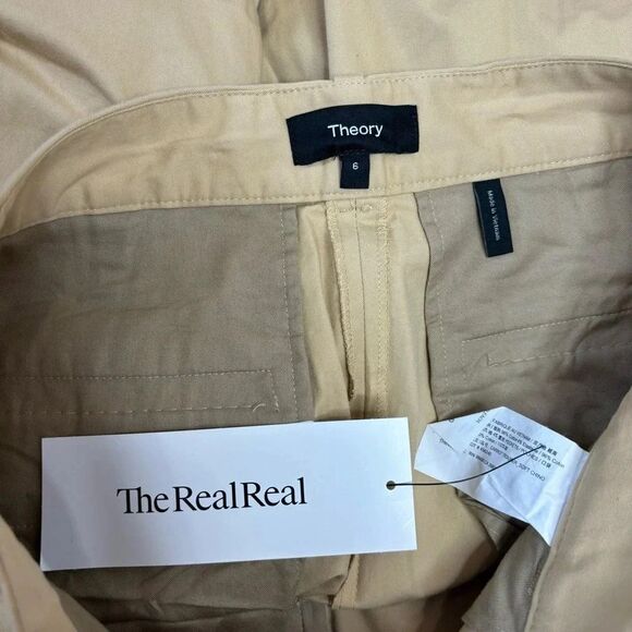 Theory Carrot Trouser Soft Chino Cotton Pants Yellow size 6 business career - Picture 2 of 8